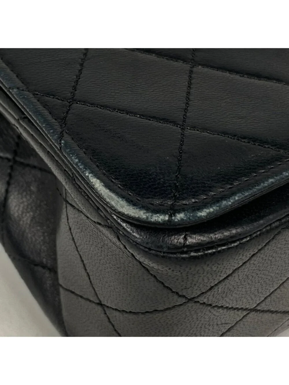 Chanel Quilted Single Flap Chain Shoulder Bag CC Logo Leather Black